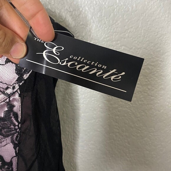 The Collection Escante Womens Black and Pink Lace Padded Lace Up Large Corset - Picture 11 of 13